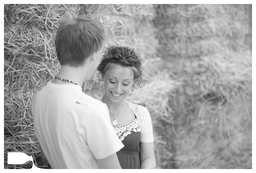 Wedding photography engagement shoot essex hay bails, Tom and Karen